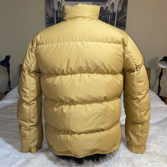 Nike | Rare Vintage Down Puffer Jacket Full Zip Hooded Muted Yellow Black Stripe - Picture 3 of 16
